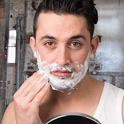 men shave for charity