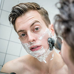 men shave for charity