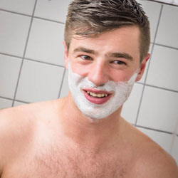 men shave for charity