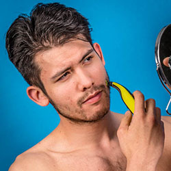 men shave for charity