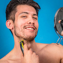 men shave for charity