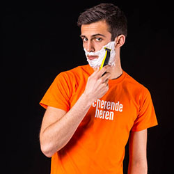 men shave for charity