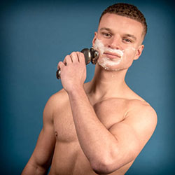 men shave for charity