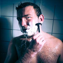 men shave for charity