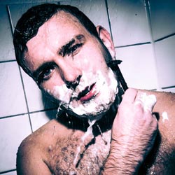 men shave for charity