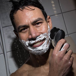 men shave for charity