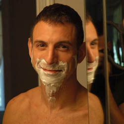 men shave for charity