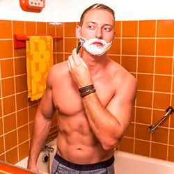 men shave for charity