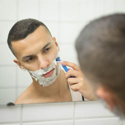 men shave for charity