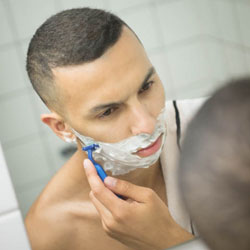 men shave for charity