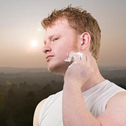 men shave for charity