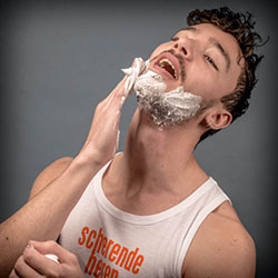 men shave for charity