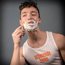 men shave for charity