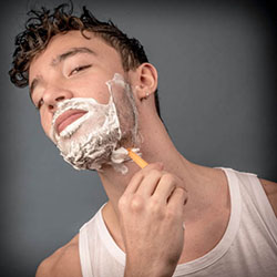 men shave for charity