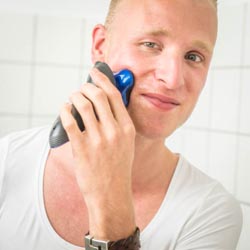 men shave for charity