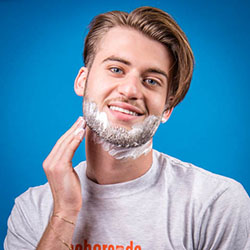 men shave for charity