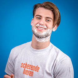 men shave for charity