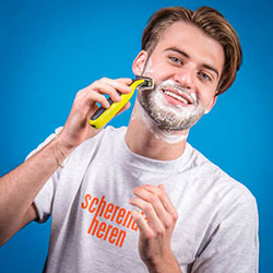 men shave for charity