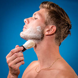 men shave for charity