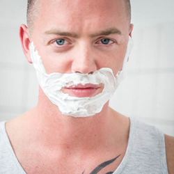 men shave for charity