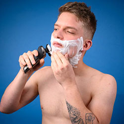 men shave for charity