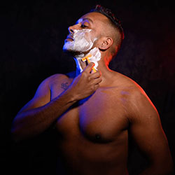 men shave for charity