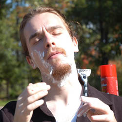 men shave for charity