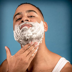 men shave for charity