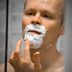 men shave for charity