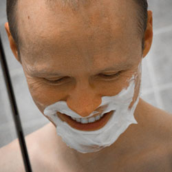 men shave for charity