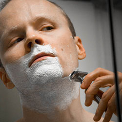 men shave for charity