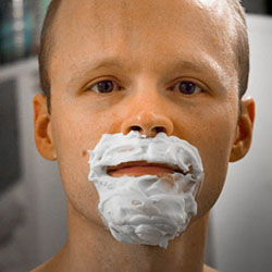 men shave for charity