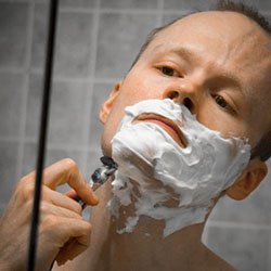 men shave for charity