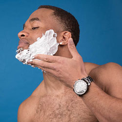 men shave for charity