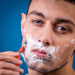 men shave for charity