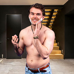 men shave for charity
