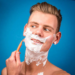 men shave for charity