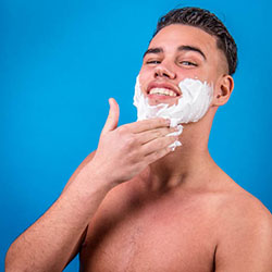 men shave for charity