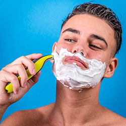 men shave for charity