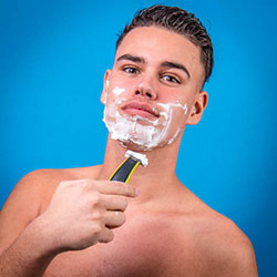 men shave for charity