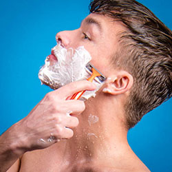 men shave for charity