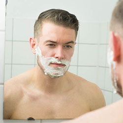 men shave for charity