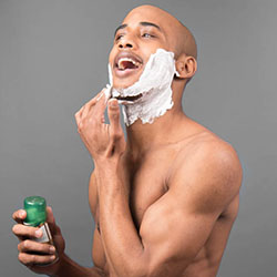 men shave for charity