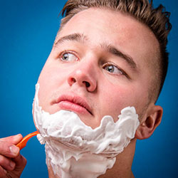 men shave for charity