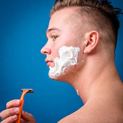 men shave for charity