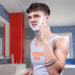mannen scheren de baard voor het goede doel