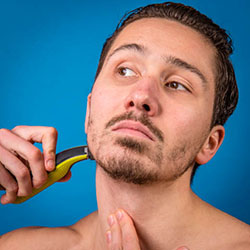 men shave for charity