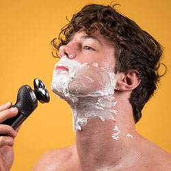 men shave for charity