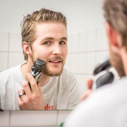 men shave for charity