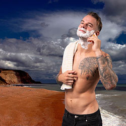 men shave for charity